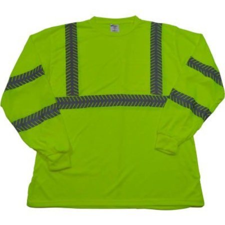 PETRA ROC INC Petra Roc Lime Jersey Knit Pocket Long Sleeve T-Shirt, ANSI Class 3, Lime, L, LJTSL3-L LJTSL3-L